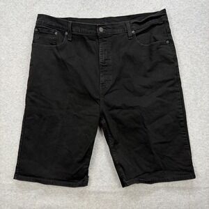 Levis 569 Jean Shorts Mens 42 Black Denim Jorts Baggy Loose Skate Hip Hop Street
